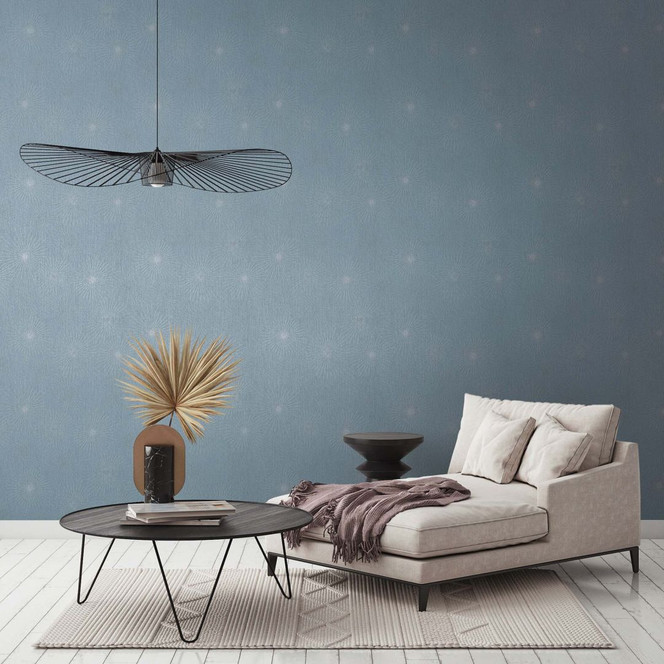 Tapete Kreis Muster Blau Design Vliestapete moderne Mustertapete für Wohnzimmer