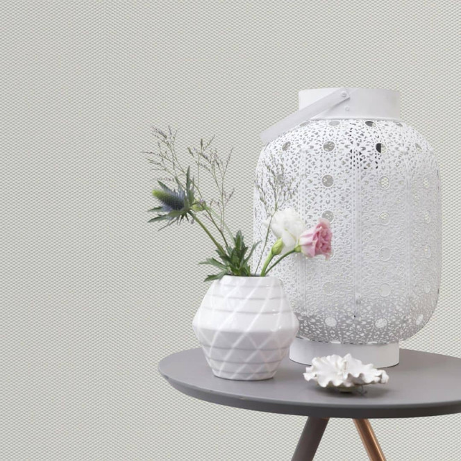 Unitapete, Mustertapete mit Struktur Bauhaus weiss