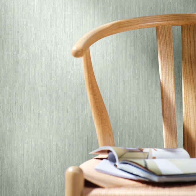 Vliestapete mit feinen Linien und leichter Struktur grün Uni