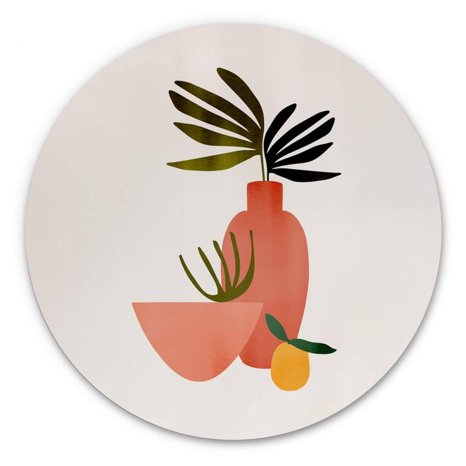 Alu-Dibond Kubistika - Saftige Zitrone - Rund