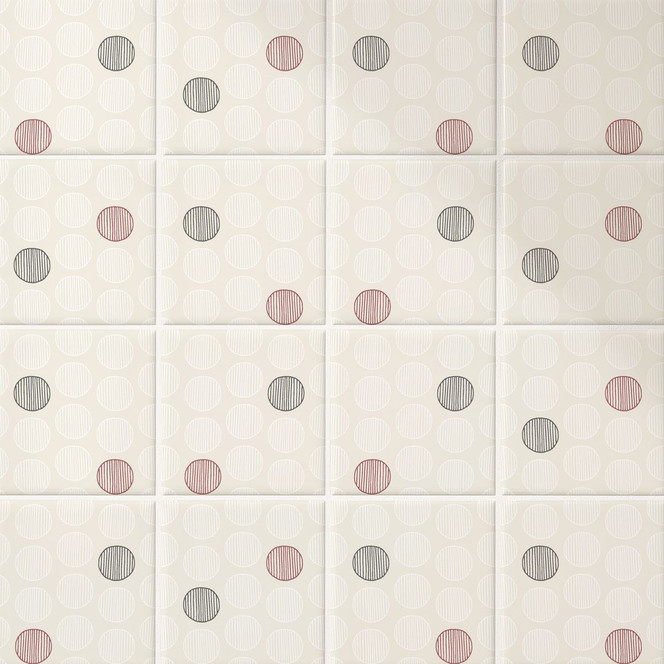 Fliesenaufkleber Boho - Kreise creme rotbraun anthrazit - 12er Set