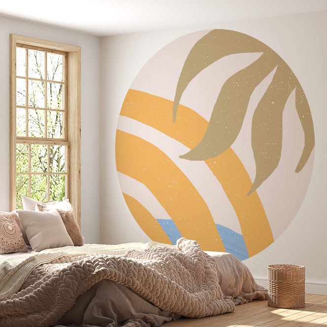 Fototapete Abstrakt - Demir - Sonne und Botanik - Rund - Selbstklebend/Vlies