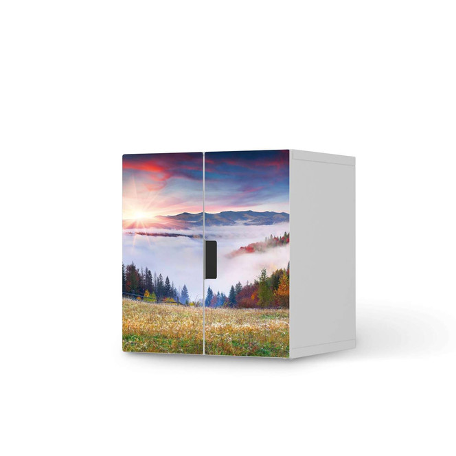 Möbelfolie IKEA Stuva / Malad Schrank - 2 kleine Türen - Herbstwald- Bild 1