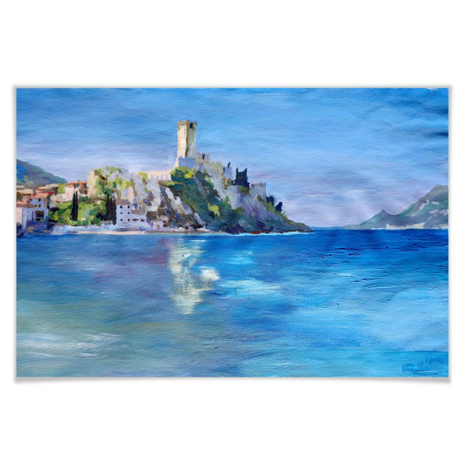 Poster Bleichner - Malcesine mit der Castello Scaligero