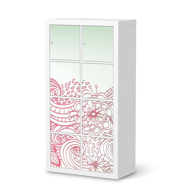 Klebefolie IKEA Expedit Regal 8 Türen - Floral Doodle- Bild 1