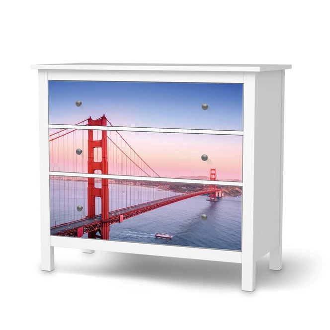 Möbelfolie IKEA Hemnes Kommode 3 Schubladen - Golden Gate- Bild 1