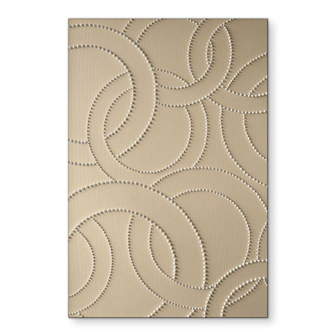 Wandbild Abstrakte Ringe beige - Grande - Alu-Dibond