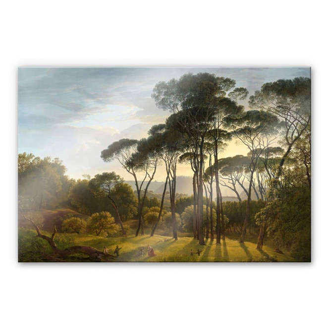 Acrylglasbild Voogd - Italienische Landschaft mit Schirmkiefern