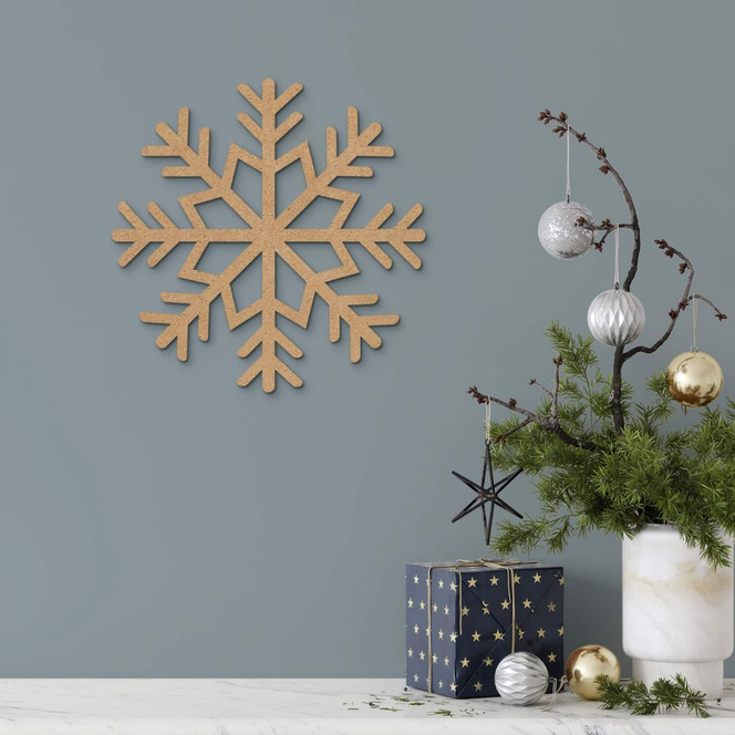 Holzdeko Schneeflocke - MDF Natur