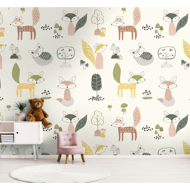 Fototapete für Kinder bunt creme - Vliestapete Kunst für Kinder Livingwalls - matt und glatt