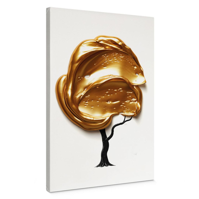 Leinwandbild Baum mit goldener 3D-Krone - Mielu