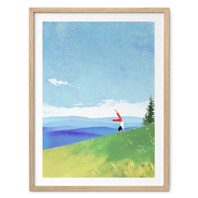 Poster Bergwiese mit Ausblick - Rivers