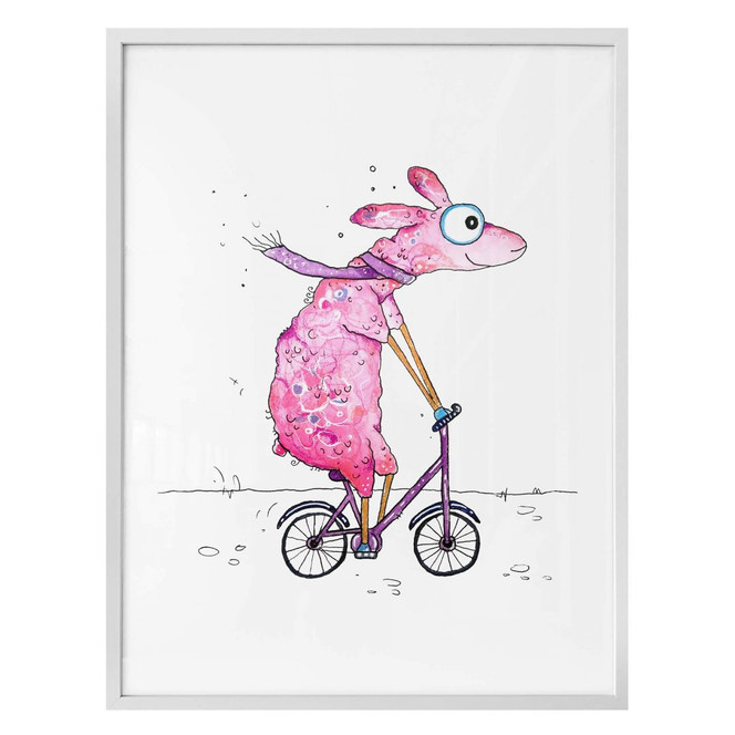 Poster Hagenmeyer - Lama mit dem Fahrrad