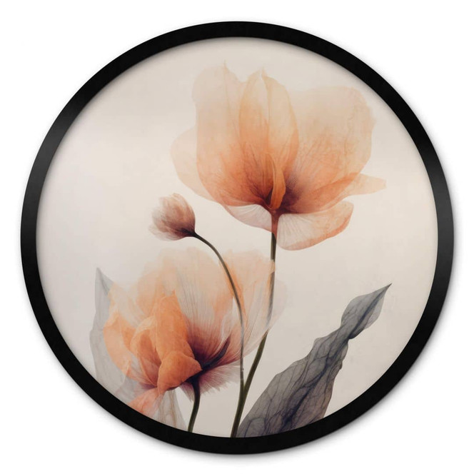 Poster Zarte Blüten - Blumenposter Rund - Treechild