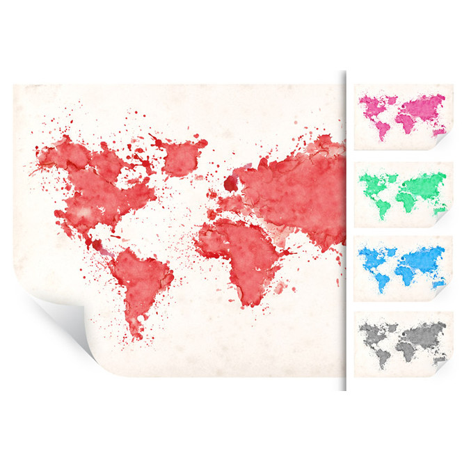 Wallprint Weltkarte Aquarell
