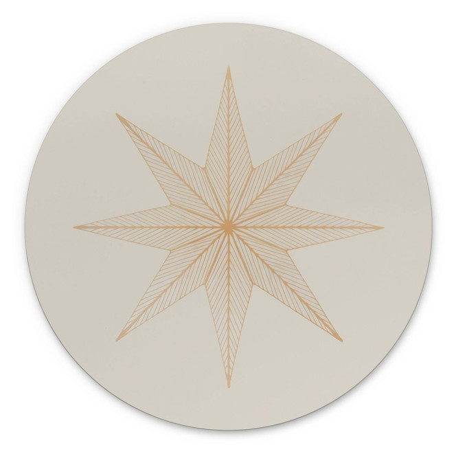 Wandbild Geometrischer Goldstern - Magnusson - Alu-Dibond Rund
