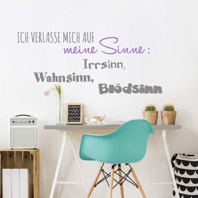 Wandtattoo Ich verlasse mich auf meine Sinne (2-farbig)