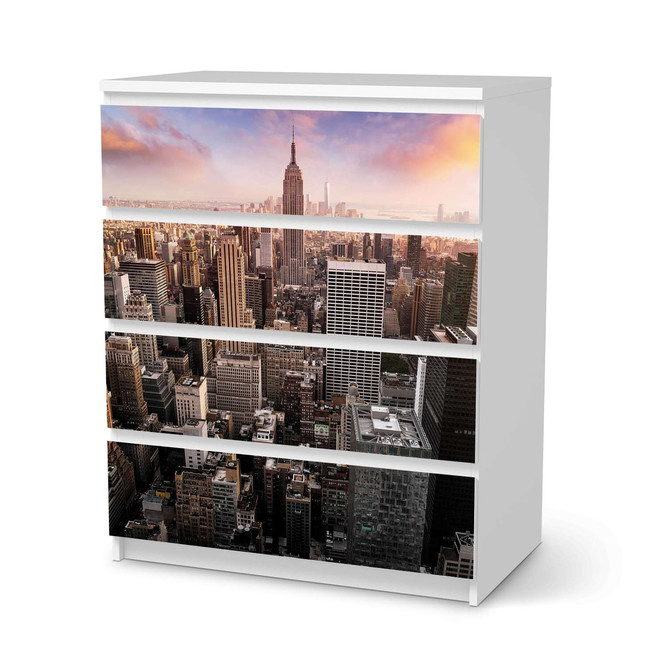 Folie IKEA Malm Kommode 4 Schubladen - Big Apple- Bild 1