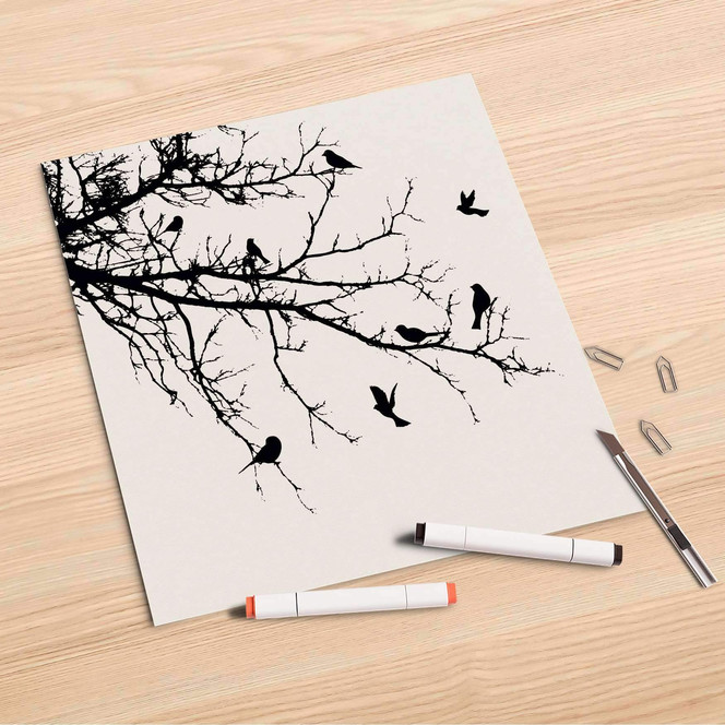 Folienbogen (30x30cm) - Tree and Birds 1- Bild 1