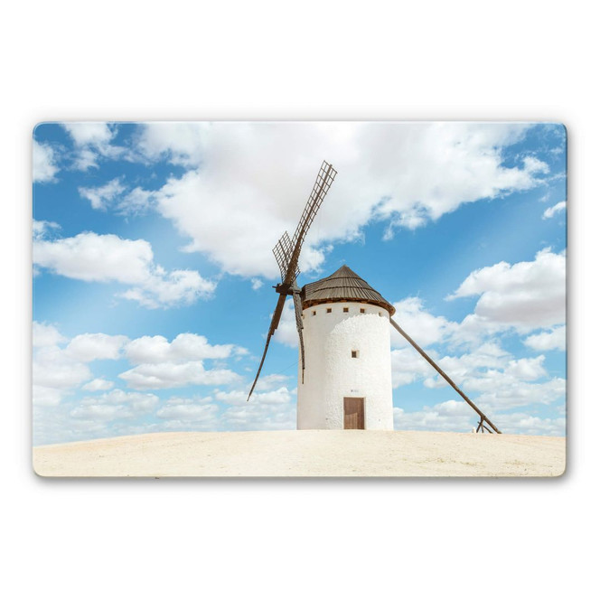 Glasbild Colombo - Windmühlen auf der Don Quijote Route in Spanien