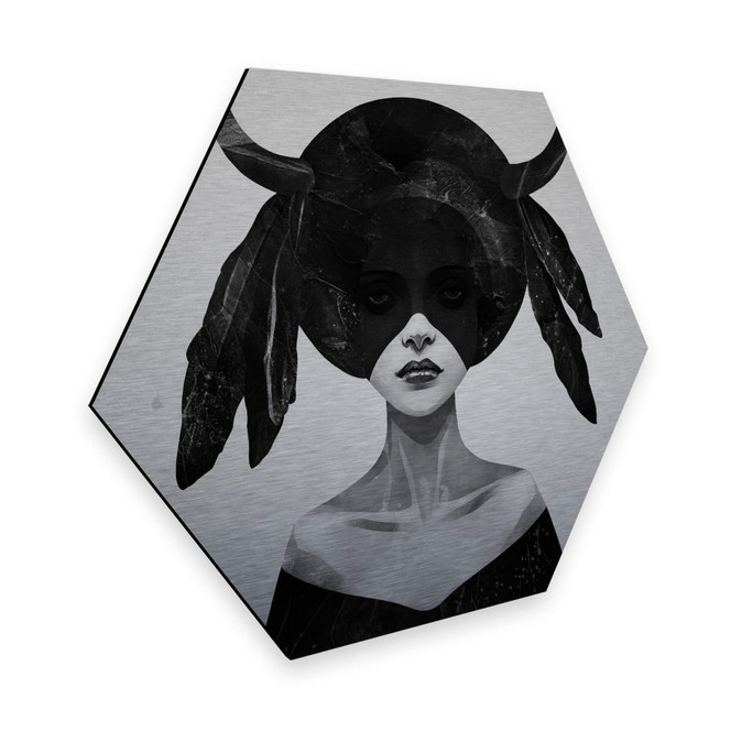 Hexagon - Alu-Dibond Silbereffekt - Ireland - The Mound II