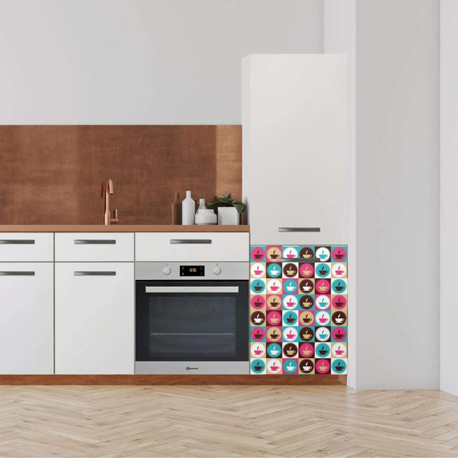 Klebefolie - Hochschrank (60x80cm) - Coffee Cups- Bild 1