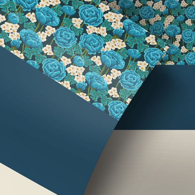 Möbelfolie, Dekofolie - abwischbar - Blaue Hortensie - 3er Set