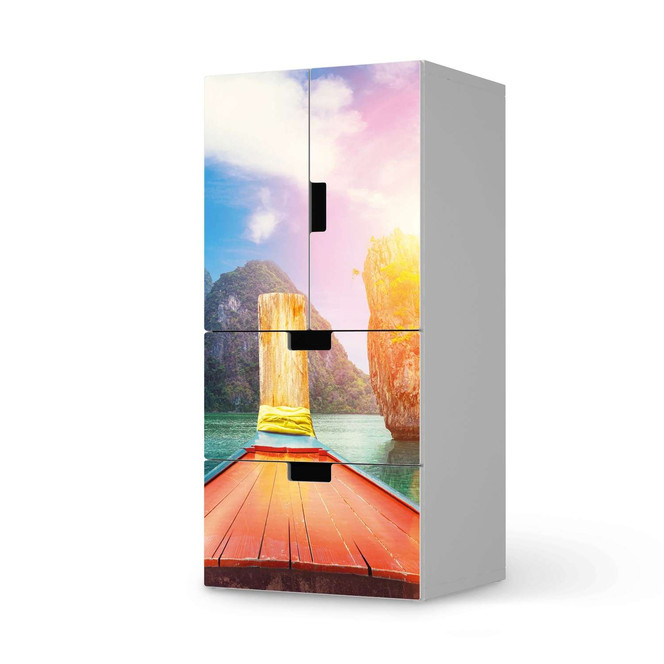 Möbelfolie IKEA Stuva / Malad - 2 Schubladen und 2 kleine Türen - Blue Water Lagoon- Bild 1