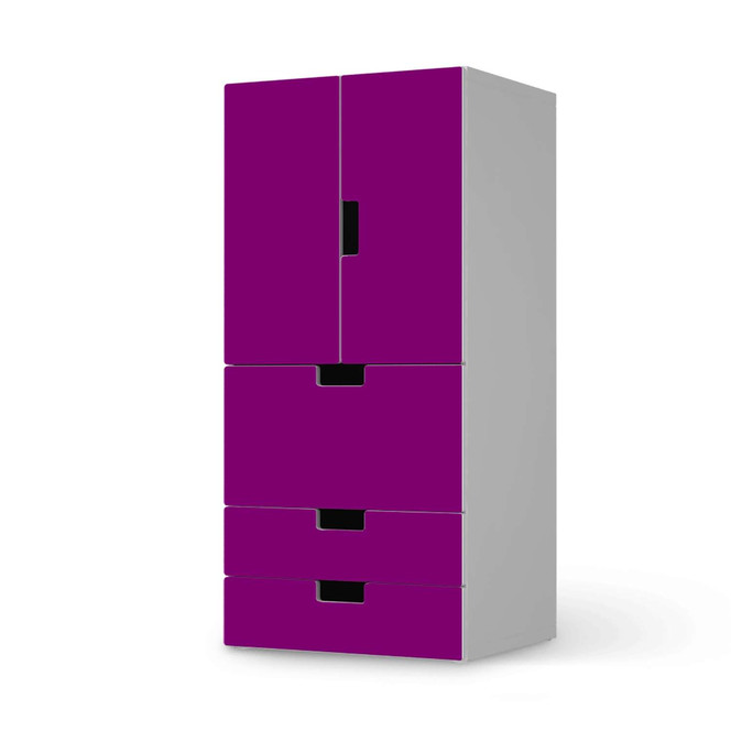 Möbelfolie IKEA Stuva / Malad - 3 Schubladen und 2 kleine Türen - Flieder Dark- Bild 1