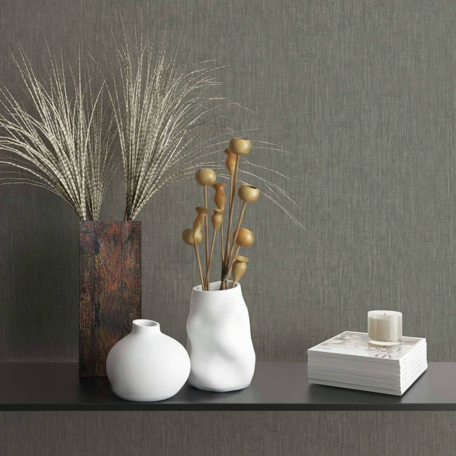 Vliestapete mit leicht strukturiertem Uni anthrazit Struktur