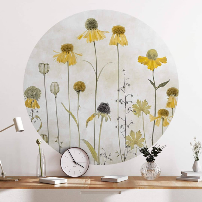 Blumen Wandtattoo Sonnenbraut - Rund - Disher