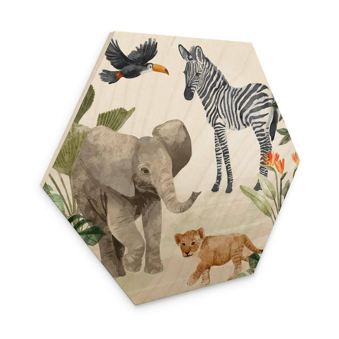 Hexagon - Holz Goed Blauw - Dschungelbabys
