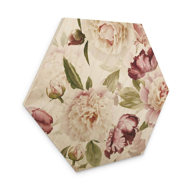 Hexagon - Holz UN Designs - Vintageblüten