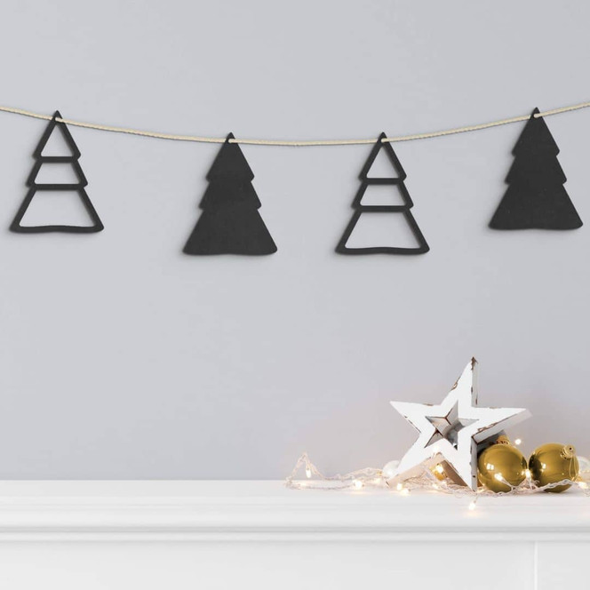 Holzdeko Weihnachten - Tannenbaum Anhänger MDF (4-teilig) - je 8x10cm - Bild 1