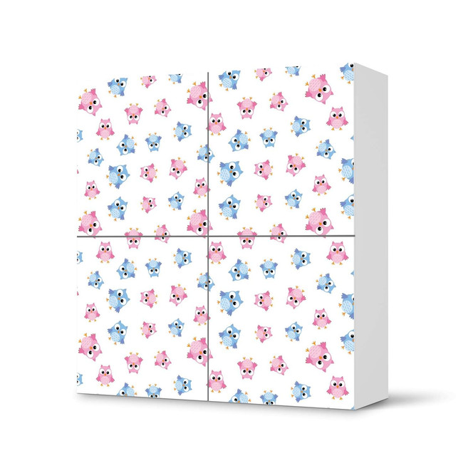 Klebefolie IKEA Besta Schrank 4 Türen - Eulenparty- Bild 1