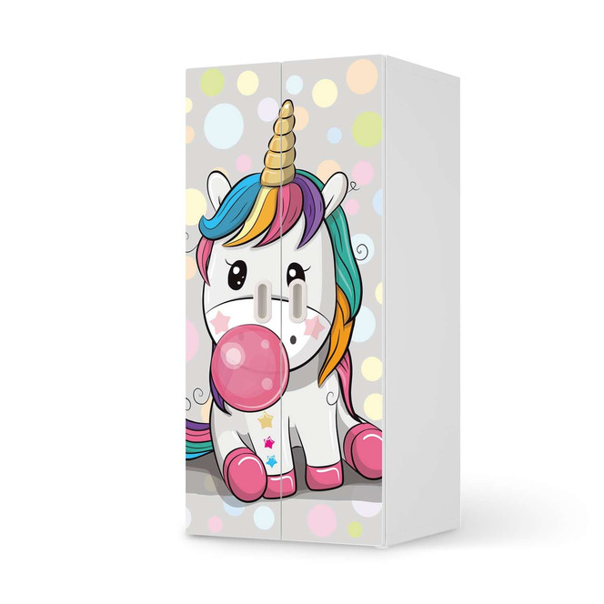 Möbelfolie IKEA Stuva / Fritids Schrank - 2 grosse Türen - Rainbow das Einhorn- Bild 1
