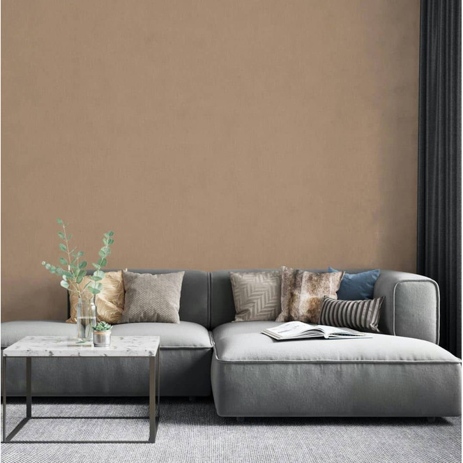 Vliestapete mit leicht strukturiertem Uni beige Uni