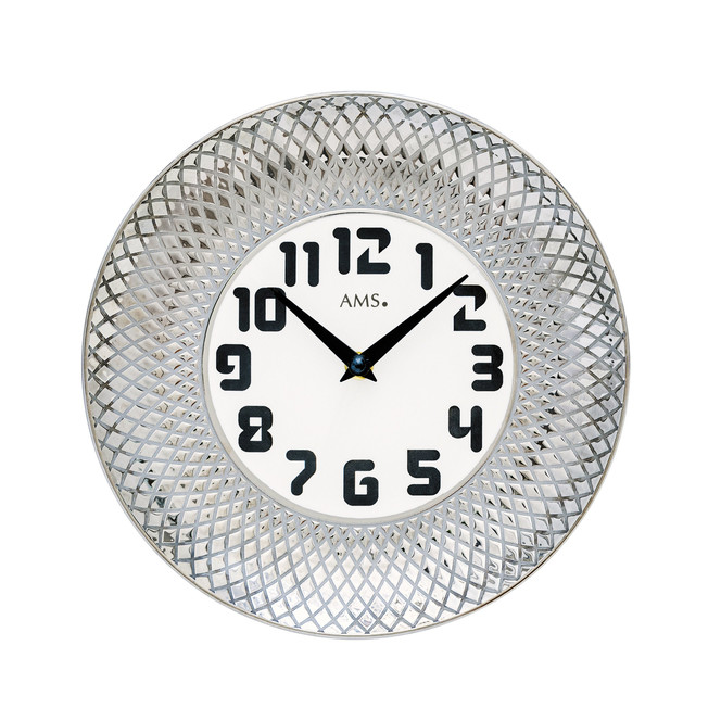 Wanduhr Keramik, Silber
