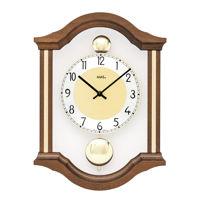Wanduhr Massivholzgehäuse Nussbaumlackiert