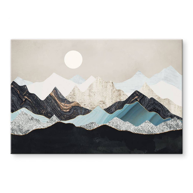 Acrylglasbild Ruhige Berglandschaft in der Dämmerung - SpaceFrog Designs