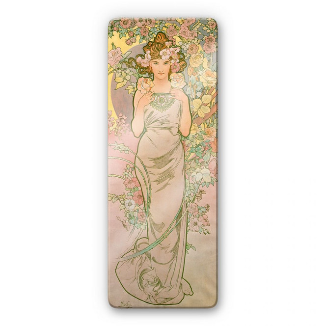 Glasbild Mucha - Die Rose - Bild 1