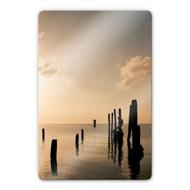 Glasbild Posts at Sunset
