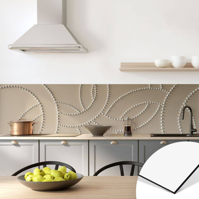 Küchenrückwand Abstrakte Ringe beige - Grande