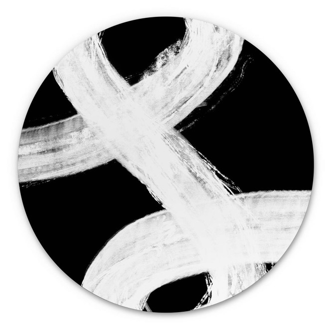 Wandbild 1X Studio - Lichtspiel in Schwarz-Weiss - Alu-Dibond Rund