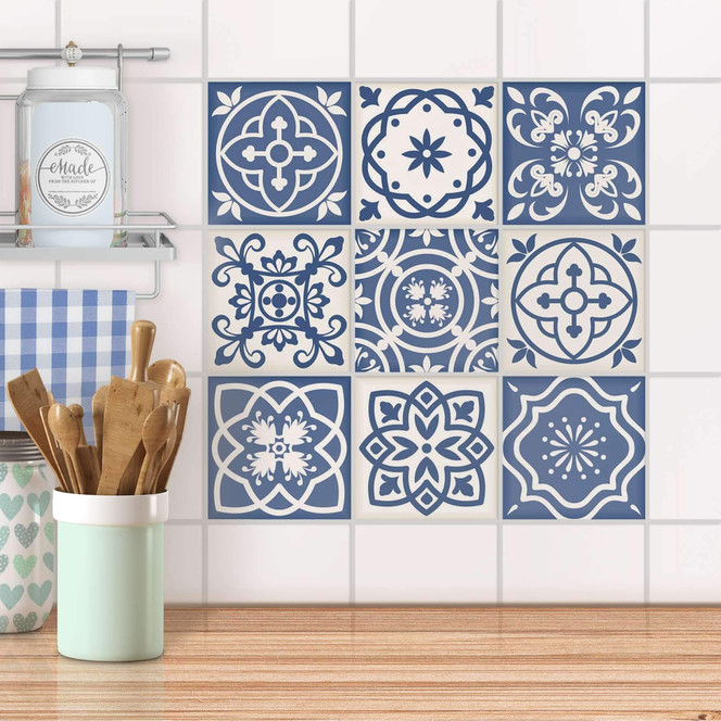Fliesenaufkleber Set - Nordic Blue Fliesen