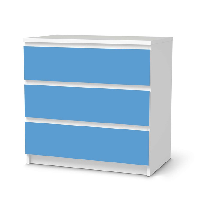 Klebefolie IKEA Malm Kommode 3 Schubladen - Blau Light- Bild 1