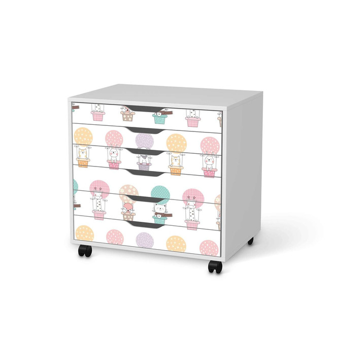 Möbelfolie IKEA Alex Rollcontainer 6 Schubladen - Flying Animals- Bild 1