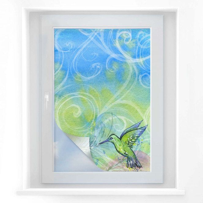 Sichtschutzfolie Aquarell Kolibri
