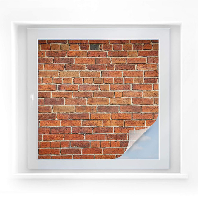 Sichtschutzfolie Ziegelsteinmauer - quadratisch