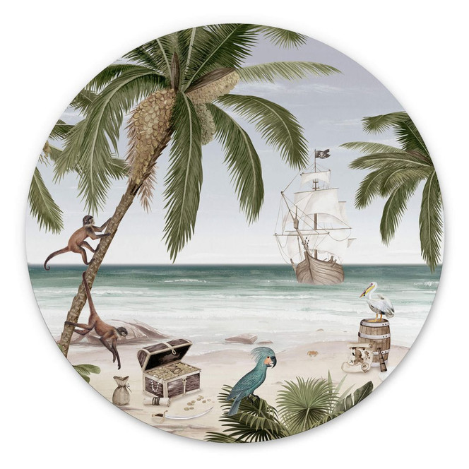 Wandbild Kikki Belle - Piratenbucht - Alu-Dibond Rund